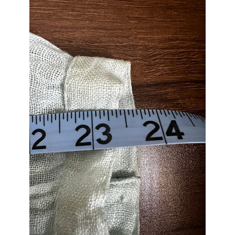 Eileen Fisher Woman 2X Organic Linen Blouse Seafoam Green Split Neck Top S5ONF - Picture 8 of 9